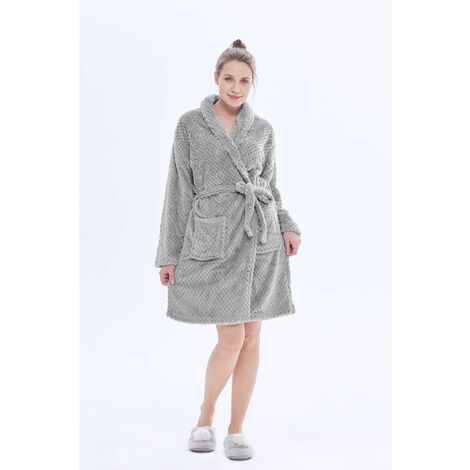 Vestaglia Morbida Flanella Calda Morbida Pile Felpa Divano Coperta Maniche Lunghe Scialle Pigiama Piombo - XL
