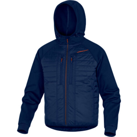 VESTE CAPUCHE BI MATIERE BLEU ORANGE DELTA PLUS - MOOVEMO0