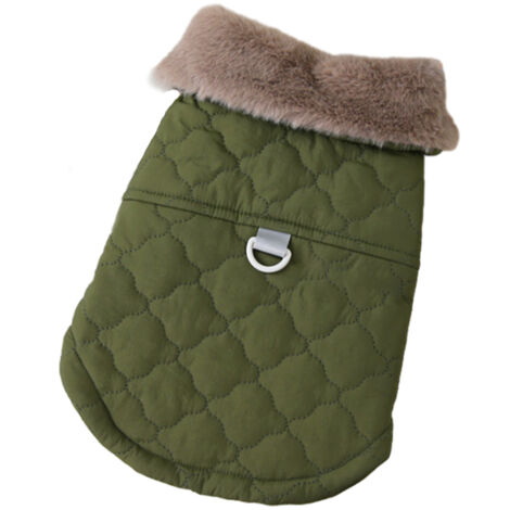 Veste chaude doublée polaire pour chien, idéale pour l'hiver et le froid, manteau doux et coupe-vent pour petit chien (vert)