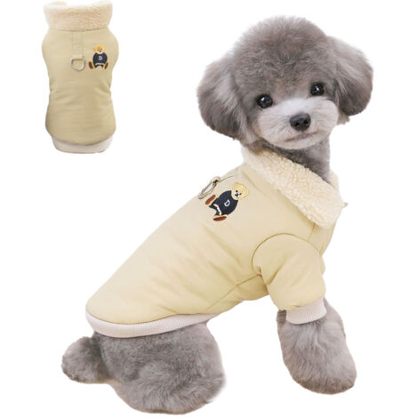 Veste chaude et douce pour chiot, manteau d'hiver pour chien (kaki)