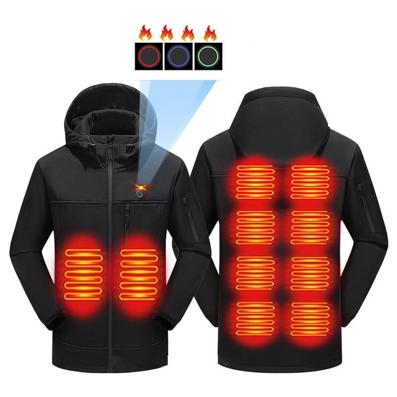 SNQ - Veste Chauffante électrique Homme et Femme Veste Chauffant usb Vêtements Chauffant Hiver Chaud Léger Manteau Doudoune Veste Capuche avec 3