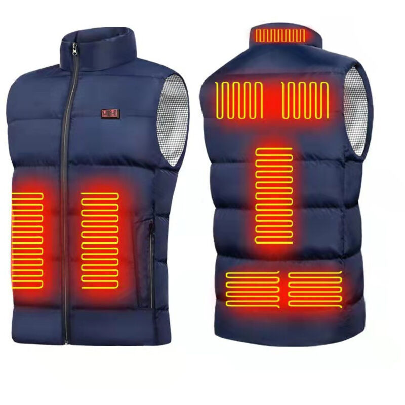 Veste chauffante électrique，Chauffage 9 zones, 3 niveaux de température, chargement USB，Gilet chauffant pour homme et femme Convient pour la moto, la