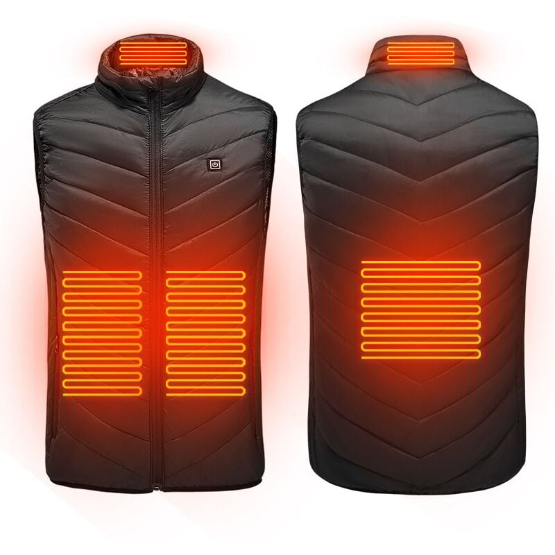 Veste Chauffante Pour Homme Femme avec 4 Zones de Chaleur et 3 Réglages de Chaleur Veste Chauffante Électrique avec Chargeur usb ,lavable en