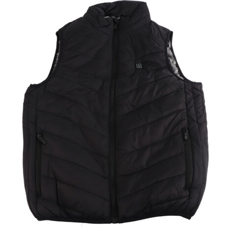 Veste chauffante unisexe 3 vitesses, 4 zones chauffantes en fibre polyester pour extérieur hiver