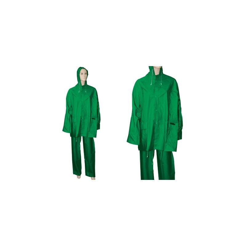 Combinaison pvc impermeable veste et pantalon vert brixo - taille xl
