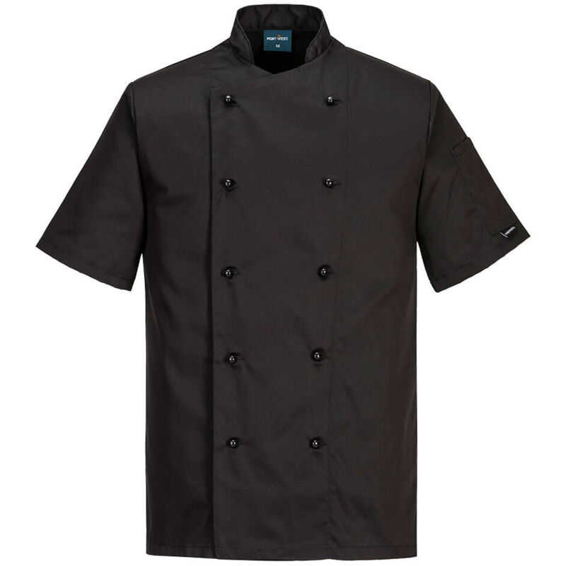 Veste cuisine kent manches courtes - taille xxs - noir Portwest