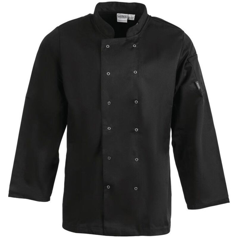 Veste de Cuisine Mixte Vegas Manches Longues Noire - Whites Chefs Clothing