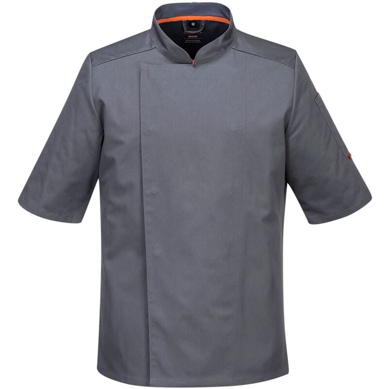 Veste de cuisinier Maille Pro s/s couleur : Gris Ardoise taille l Portwest