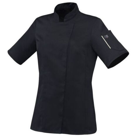 Veste de cuisine femme manches courtes Robur Unera polycoton Noir L.