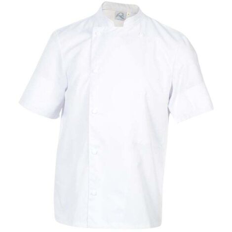 Veste de cuisine mixte manches courtes Robur Madras Blanc XL