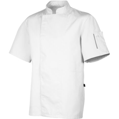 Veste de cuisine mixte manches courtes Robur Nero Blanc XL