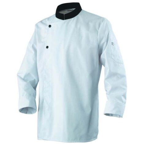 Veste de cuisine mixte manches longues Robur Académie Blanc / Noir XL