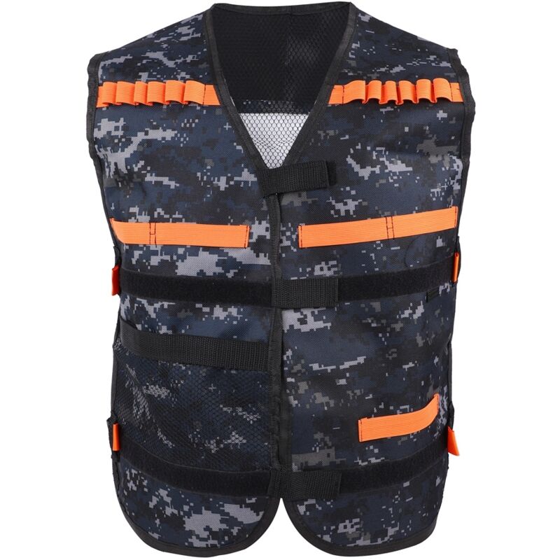 Veste de jeu camouflage pour enfants avec support de cartouches en mousse et étui renforcé pour pistolet jouet