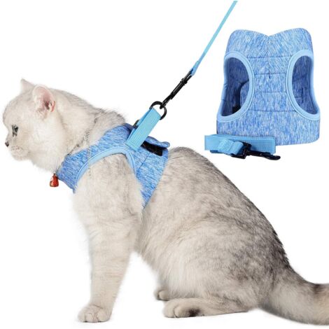 Veste de marche chat ajustable avec ceinture rétractable (L, bleu)