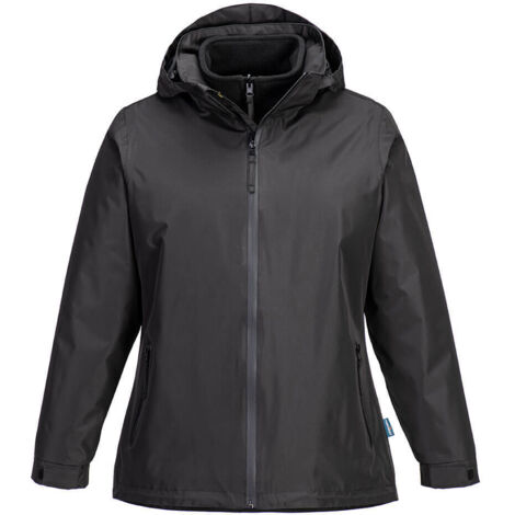 Veste de pluie 3 en 1 polyester enduit PVC femme S574 noir-S574BKRL - Portwest