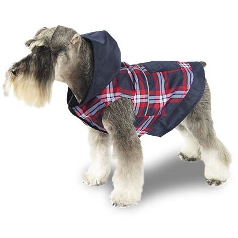 Imperméable à carreaux avec capuchon, disponible en plusieurs options.