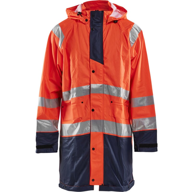 Veste de pluie haute visibilité niveau 1 4324 - Orange fluo/Marine xxxl