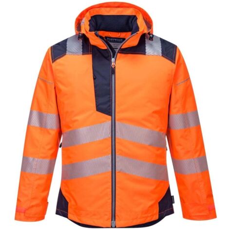 Veste de pluie haute visibilité Portwest VISION Orange / Noir L