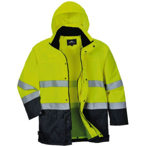 Veste de pluie HV bicolore couleur : Jaune/Marine taille L - PORTWEST