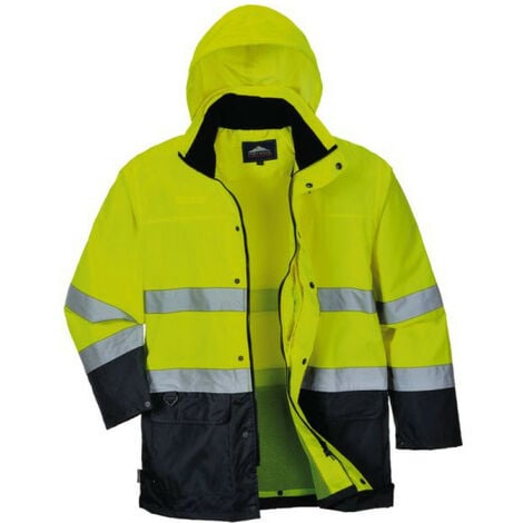 Veste de pluie HV bicolore couleur : Jaune/Marine taille XXXL - PORTWEST
