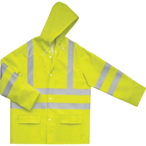 Veste de pluie jaune haute visibilité polyester enduit polyuréthane taille S - DELTA PLUS