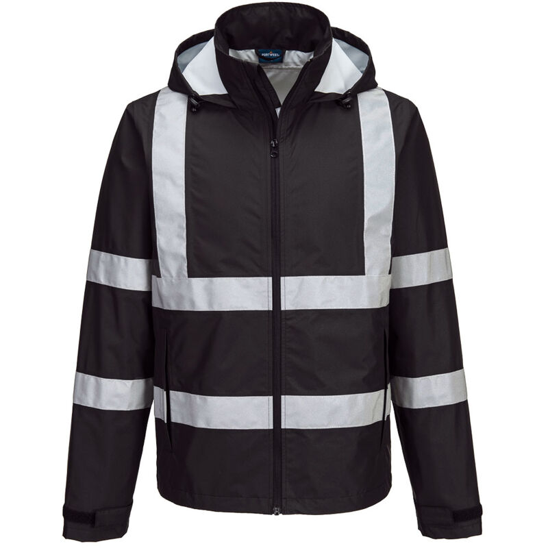 Veste De Pluie Légère Iona Pliable - Taille Xxxl - Noir - Portwest