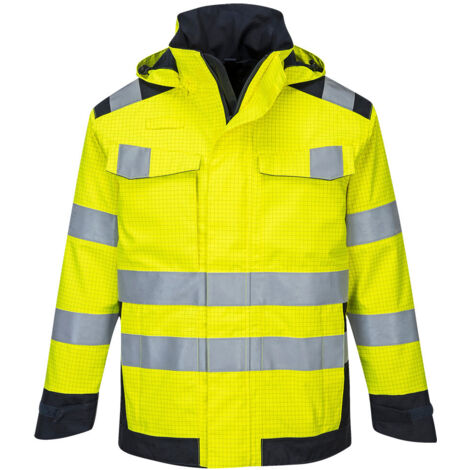 veste de pluie modaflame arc électrique couleur : Jaune/Marine taille M - PORTWEST