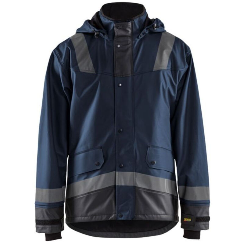 Veste de pluie étanche Blaklader bandes reflechissantes Marine / Noir xs