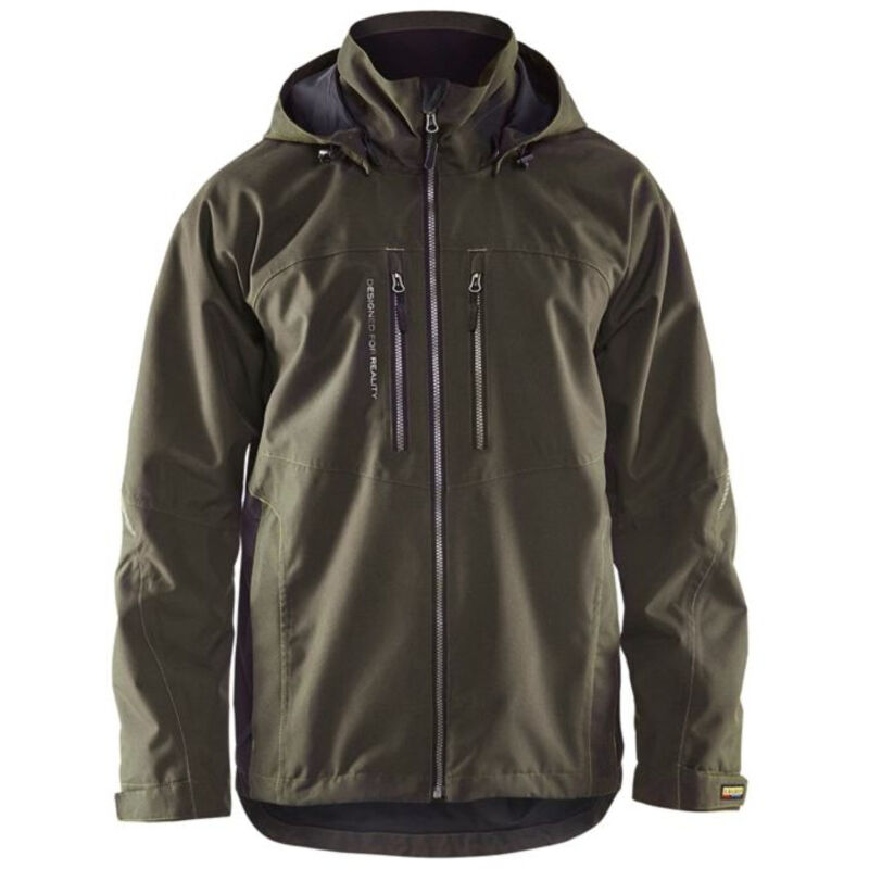 Veste imperméable hiver Blaklader Technique doublée Vert Olive / Noir s