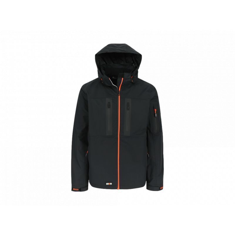 Veste de travail softshell respirante et thermique à capuche amovible HEROCK TRYSTAN Noir L