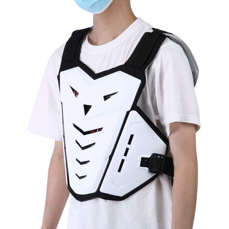 Veste de protection dorsale et pectorale pour moto, respirante et anti-chocs, sports de plein air - Blanc