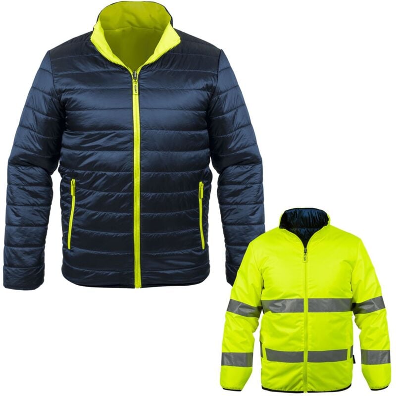 Veste de sécurité Hiver haute visibilité Taille xl Réversible Jaune/noir 2en1Bandes reflechissantes Vito Dual