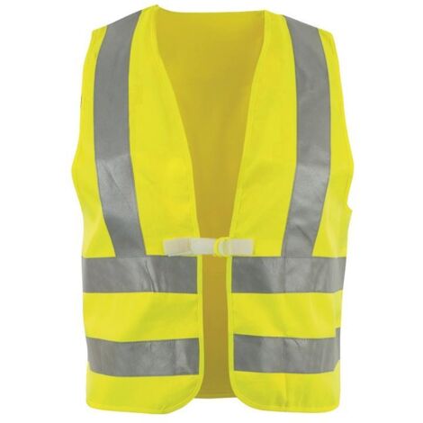 Veste de sécurité jaune uni avec bandes réfléchissantes sur les épaules EN 20471 Classe 2