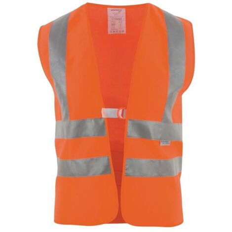 Veste de sécurité orange uni avec bandes réfléchissantes sur les épaules EN 20471 Classe 2
