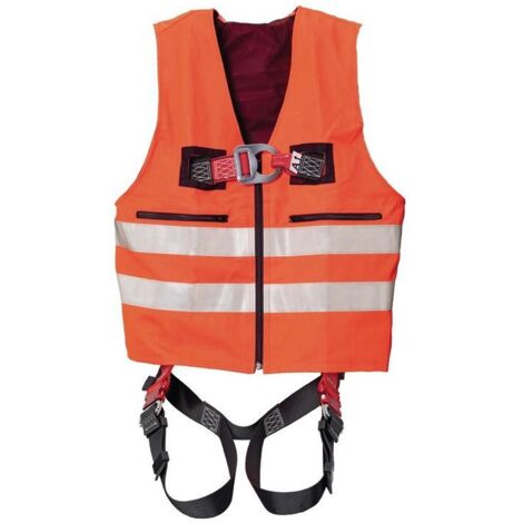Veste de signalisation avec harnais MAS33 Quick EN361 EN20471 2 points, veston orange pour taille de vêtement 44-54 MAS