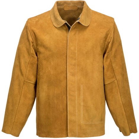 Veste de soudeur en cuir couleur : Bronze taille M - PORTWEST