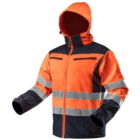 Veste de travail à capuche Softshell haute visibilité, orange, taille S