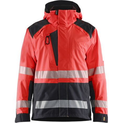 Veste de travail hardshell haute visibilité 4435 - Rouge/Noir XXL