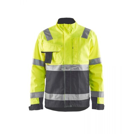 Veste de travail haute visibilité 4064 - Jaune fluo/Gris moyen XL
