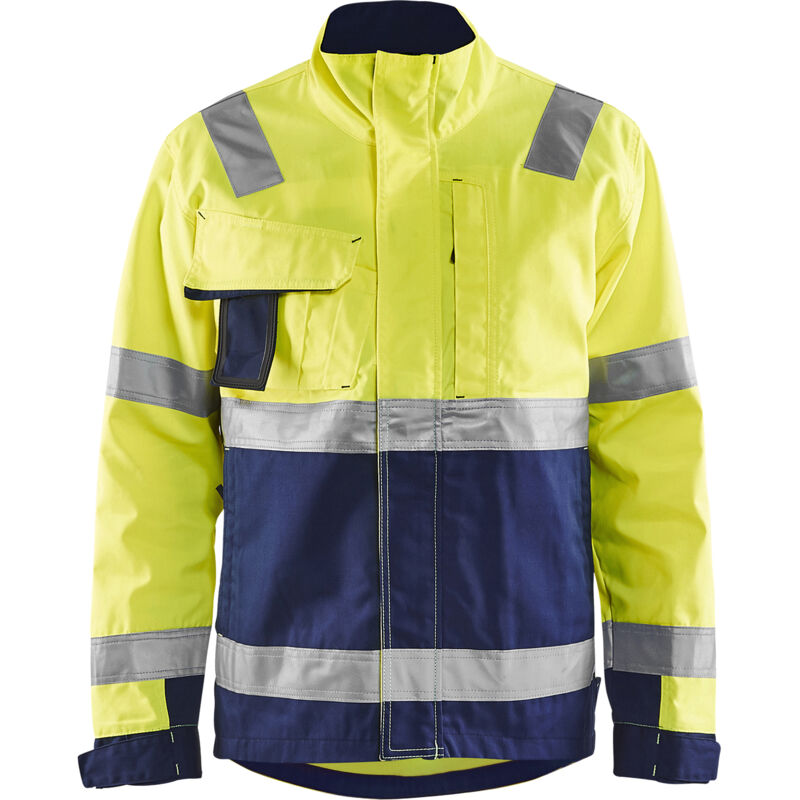 Chaqueta de trabajo de alta visibilidad 4064 - Amarillo fluorescente/Marino 6XL