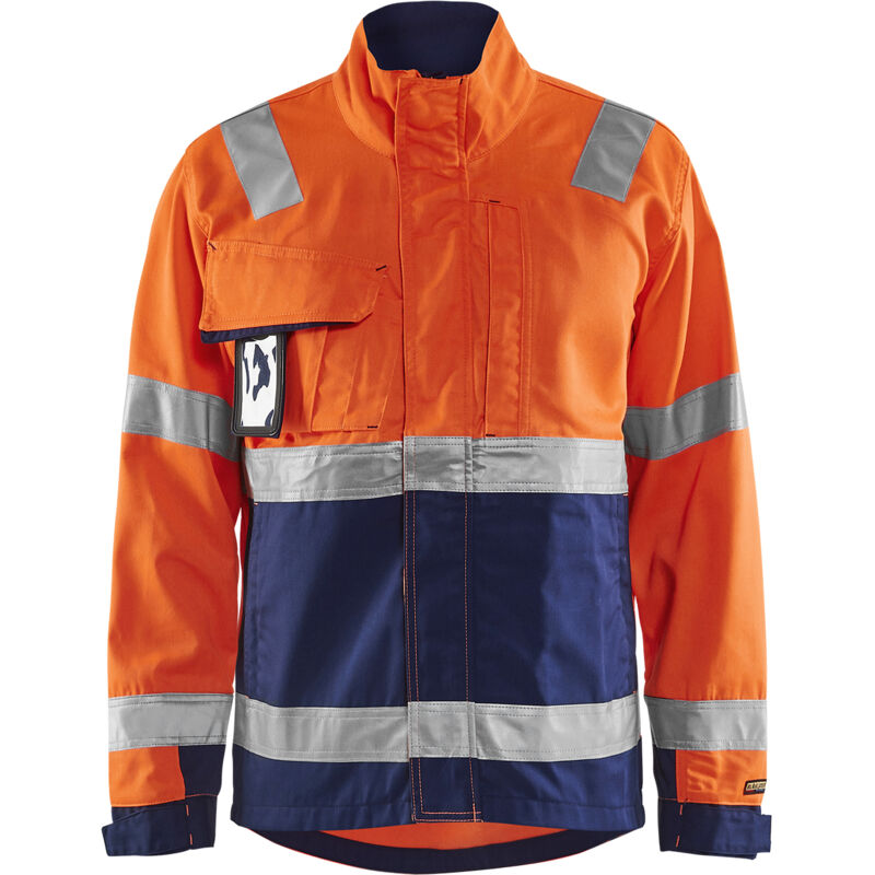 Chaqueta de trabajo de alta visibilidad 4064 - Naranja fluorescente/Azul marino 4XL