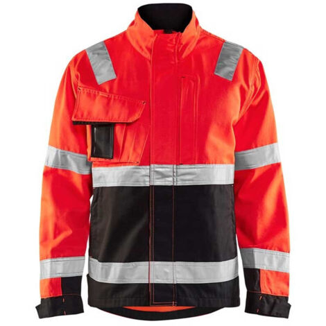 Veste de travail haute visibilité 4064 - Rouge fluo/Noir M