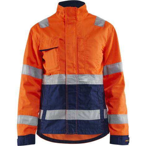 Veste de travail haute visibilité femme 4903 - Orange fluo/Marine XXXL