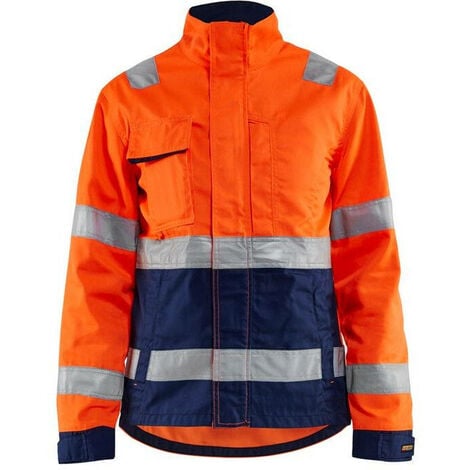 Veste de travail haute visibilité femme Blaklader Classe 2 Orange / Marine 3XL