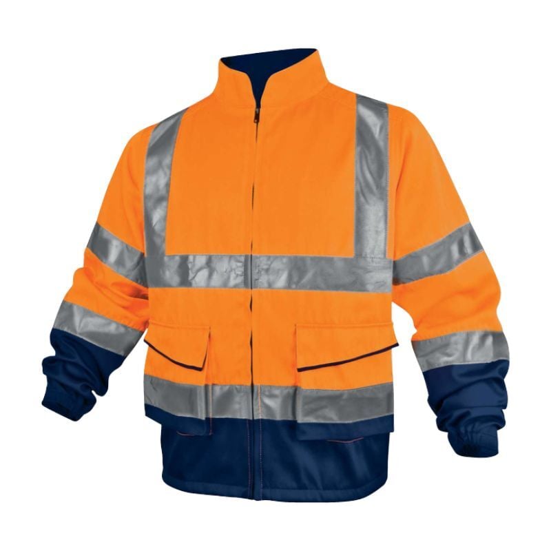 Veste de travail Delta Plus haute visibilité panostyle en polyester / coton orange fluo - PHVE2OM0 52/54 (l)