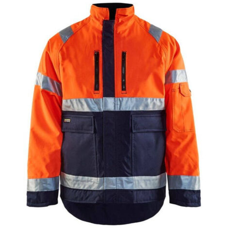 Veste de travail hiver haute visibilité 4827 - Orange fluo/Marine XS