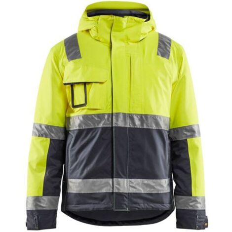 Veste de travail hiver haute visibilité stretch 4870 - Jaune fluo/Gris moyen XXXL