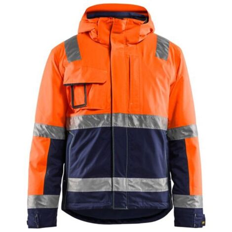 Veste de travail hiver haute visibilité stretch 4870 - Orange fluo/Marine XXL