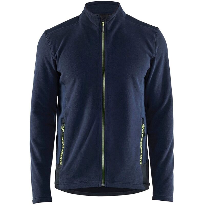 Veste de travail micropolaire 4765 - Marine foncé/Jaune S