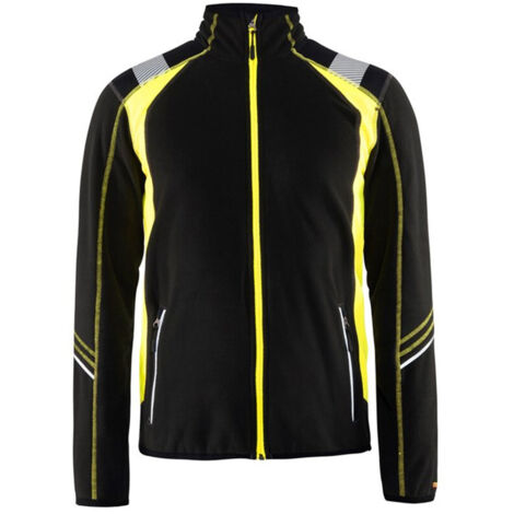 Veste de travail micropolaire détails fluo 4993 - Noir/Jaune fluo XXL
